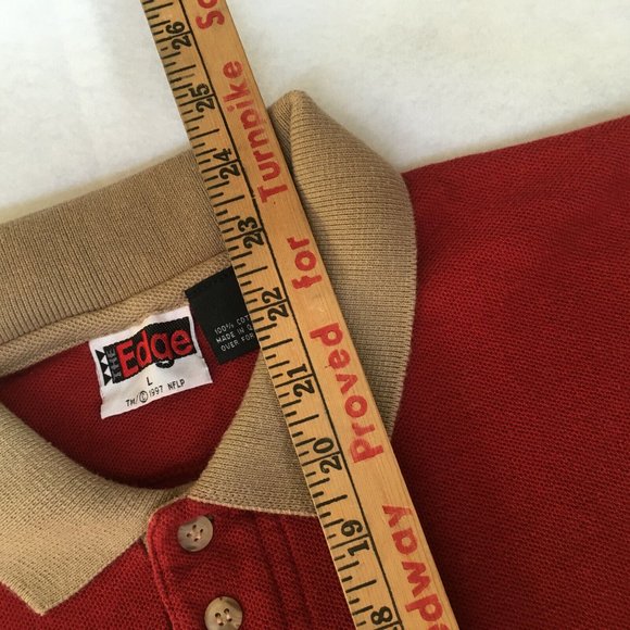 #72 Vintage The Edge San Francisco 49ers NFL Red Polo Shirt Mens Size L 1997 - Picture 6 of 9